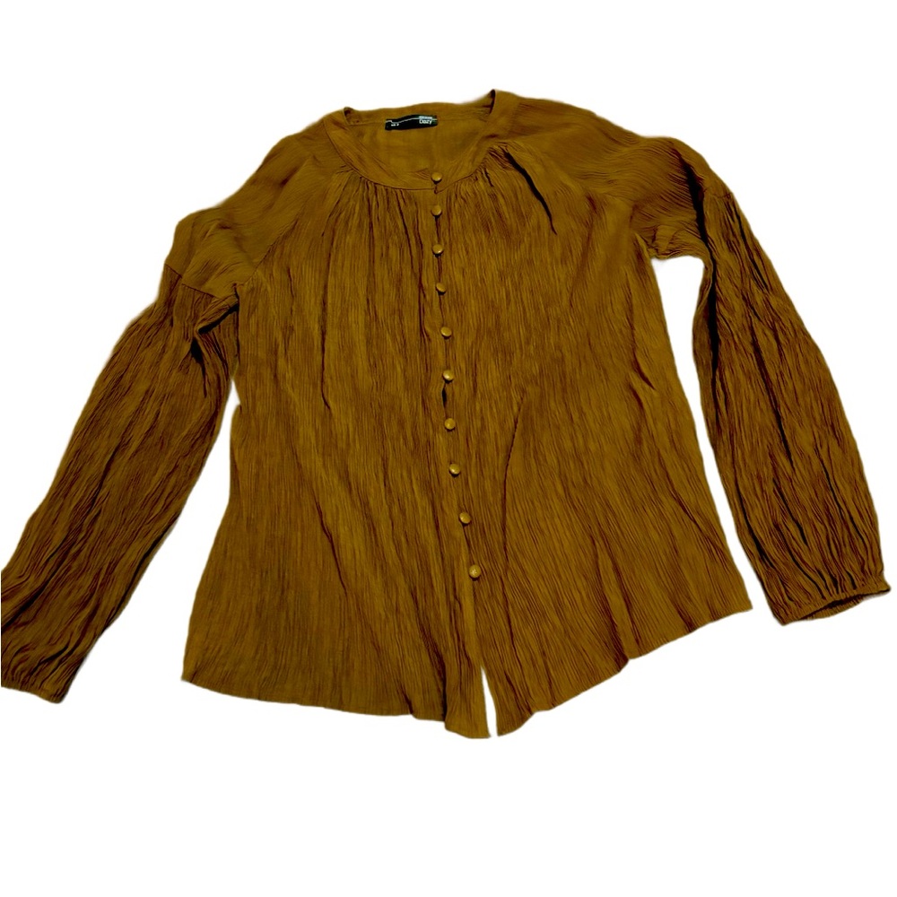 Dazy Button Down Chocolate Brown Blouse